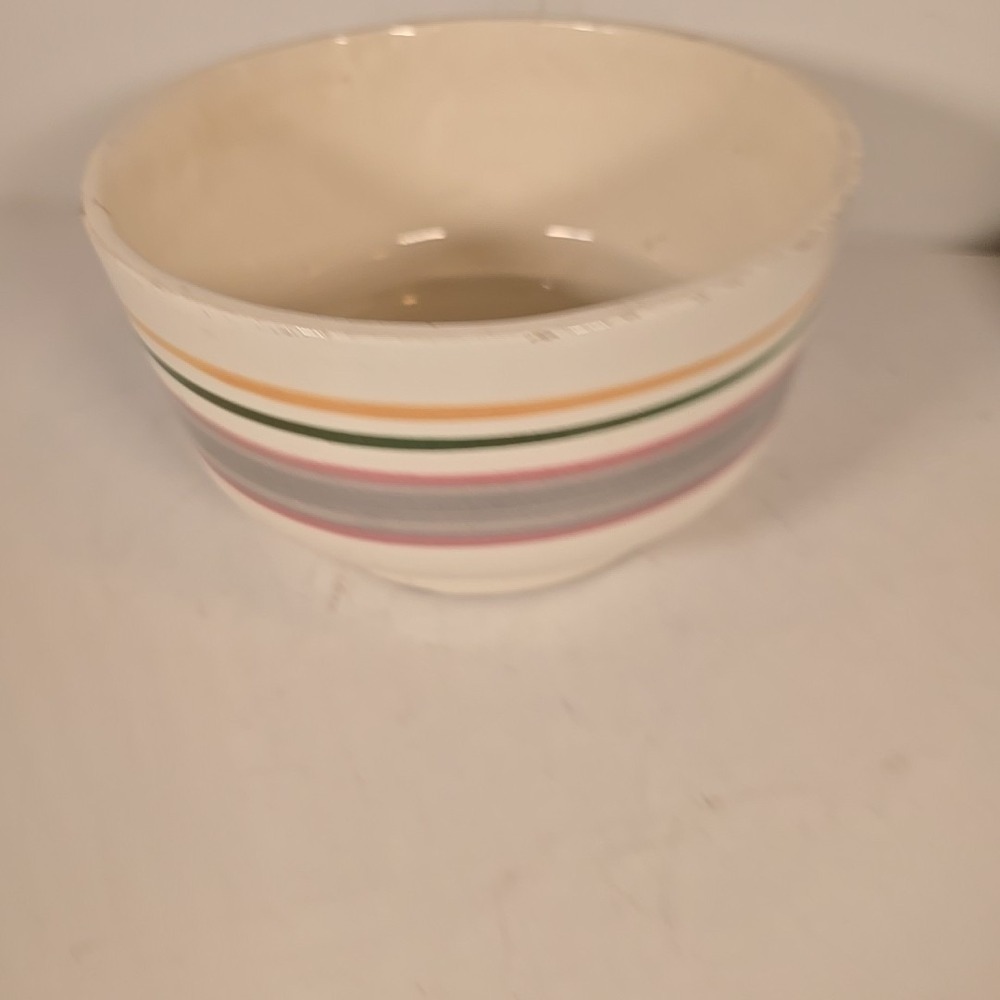Vtg Ungemach UPCO Multicolored Striped Planter Bowl #741 Art Pottery USA‎ Chips